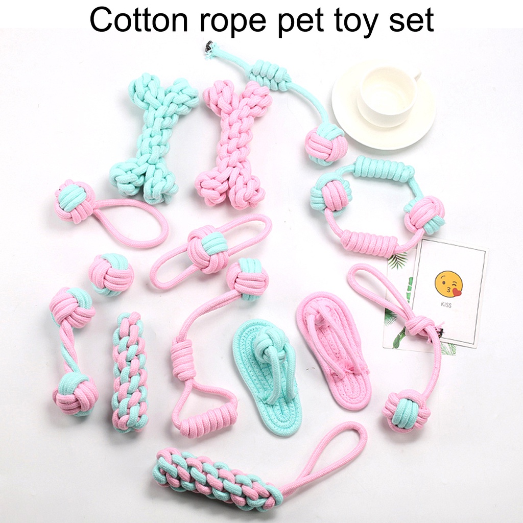1 Bộ Đồ Chơi Cho Chó Nhai Bằng Dây Cotton Bện Chống Mài Mòn