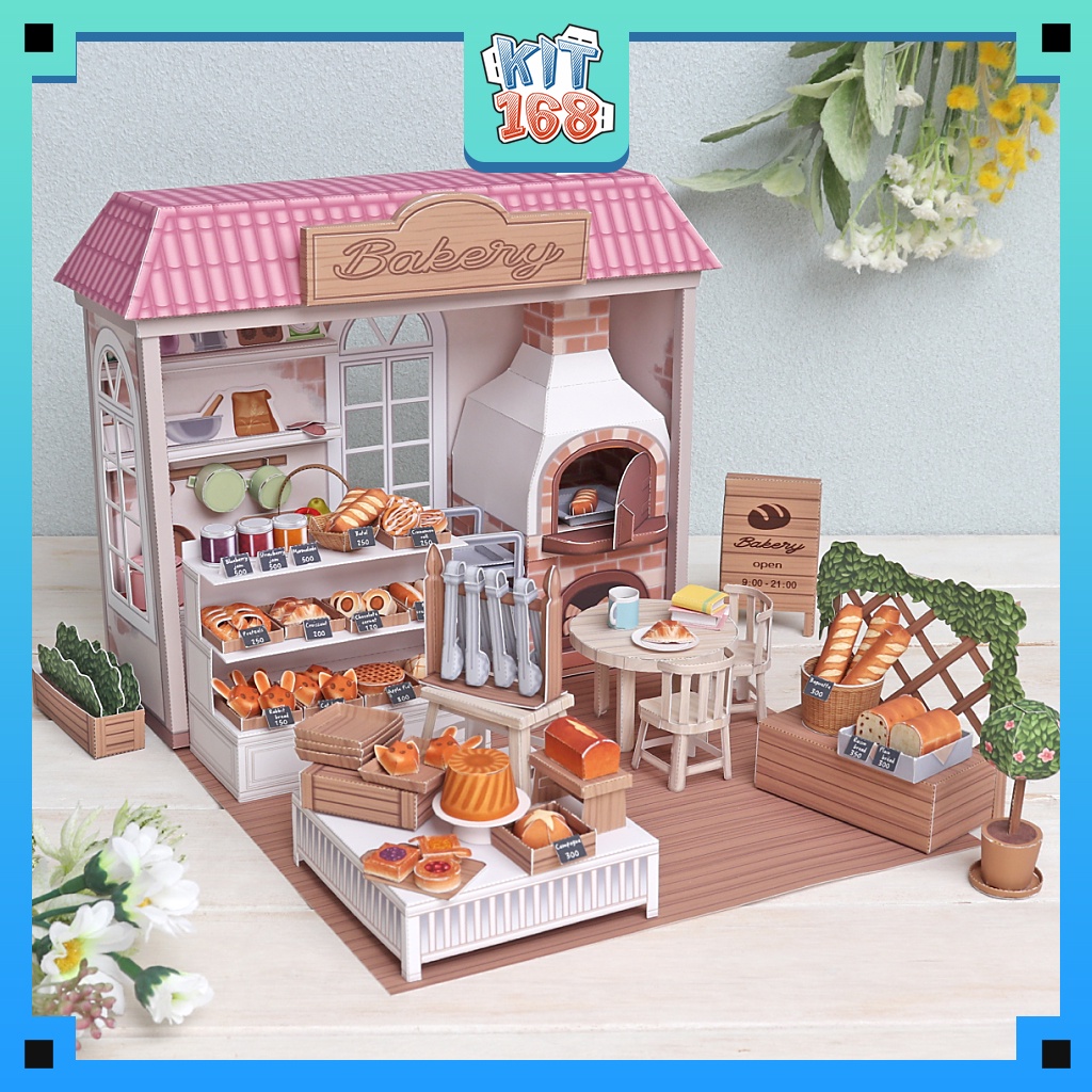 Mô hình giấy kiến trúc Cửa hàng bánh mì ver 2