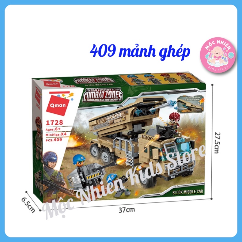 Qman 1728 Tên Lửa Đánh Chặn  - Đồ Chơi Lắp Ráp Xếp Hình Dành Cho Bé Trai Trên 6 Tuổi