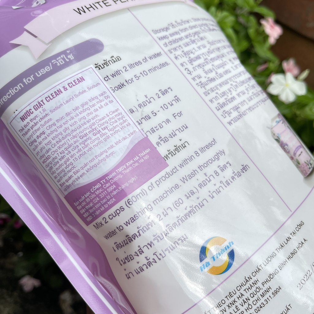 Nước giặt Clean &amp; Clean hương thơm dịu nhẹ an toàn cho gia đình 1.8l NPP G20shop