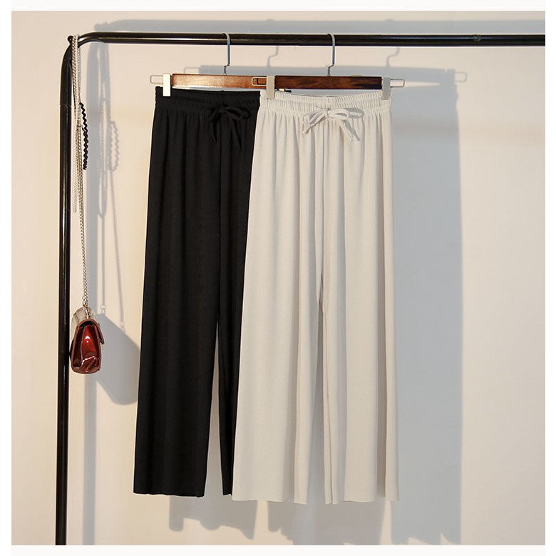 Quần Lụa Ống Rộng Lưng Cao Thời Trang Cho Nữ Size Lớn L-Xl Y520.Vn | BigBuy360 - bigbuy360.vn