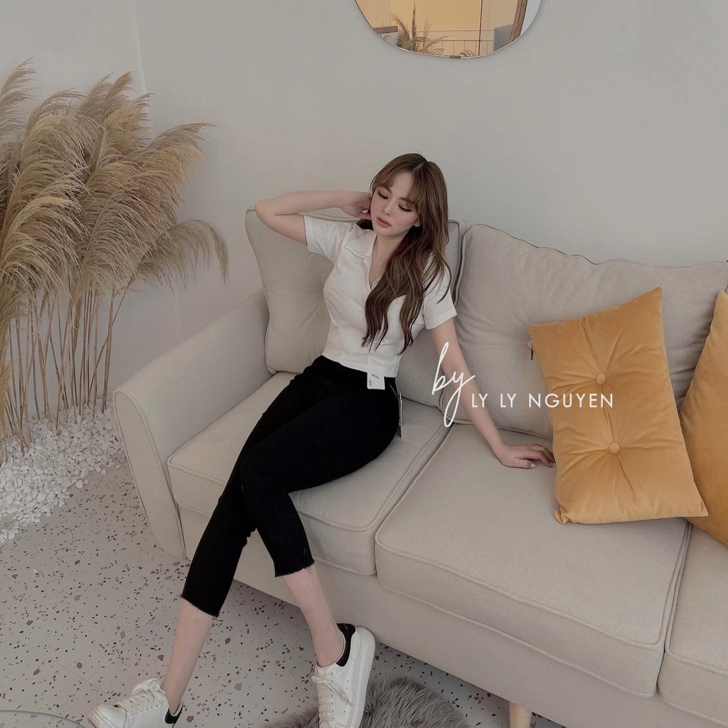 Áo Thun Polo Nữ Cổ V  Nana's House - FREESHIP  Áo phông nữ 3 màu trơn Basic: XANH | ĐEN | TRẮNG