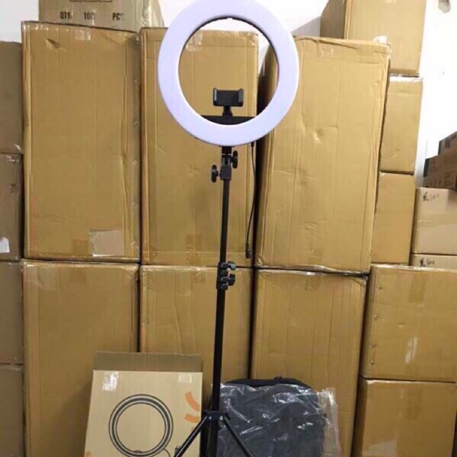 ĐÈN led livestream, makeup, hỗ trợ bán hàng size LỚN 36cm+ chân kéo cao 2,1 mét+ kẹp đt (bảo hành 6 tháng đổi mới)