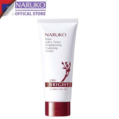 Sữa Rửa Mặt Tạo Bọt Làm Sáng Da Naruko Raw Job’s Tears Brightening Foaming Wash 120ml Ý Dĩ Nhân Đỏ (Bản Đài)