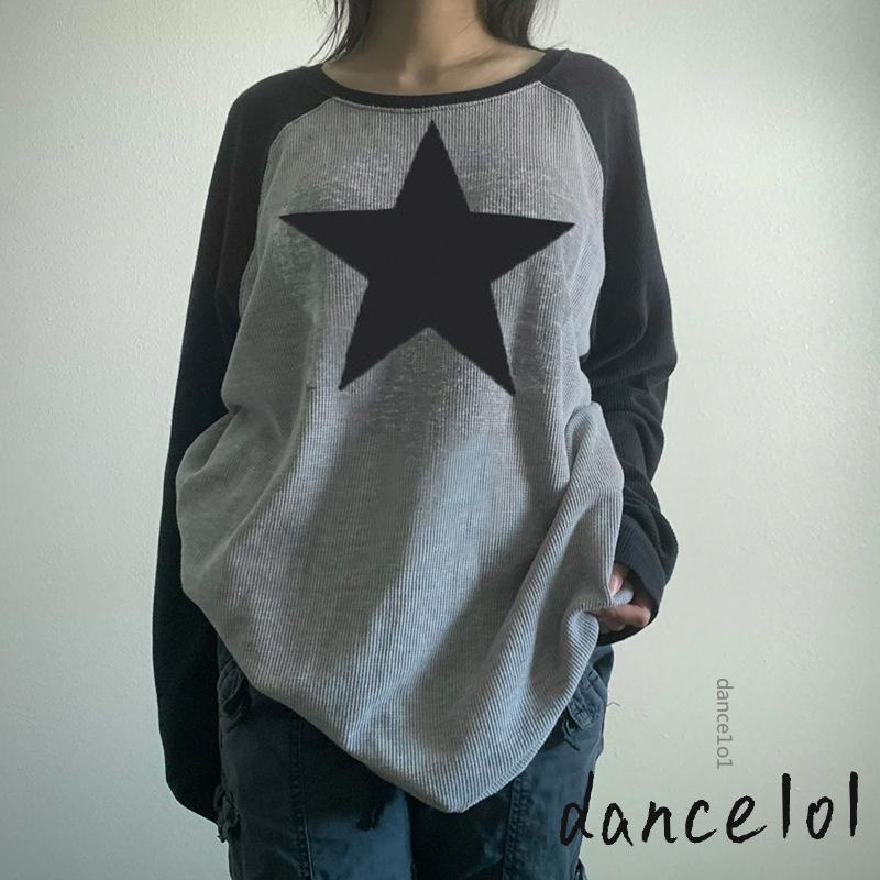 Áo Thun DàI Tay Cổ TròN In HìNh Ngôi Sao dance1o1