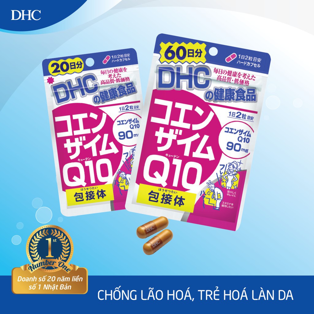 Viên uống Chống lão hóa trẻ da DHC COENZYME Q10 60 Ngày (120 Viên) | Thế Giới Skin Care