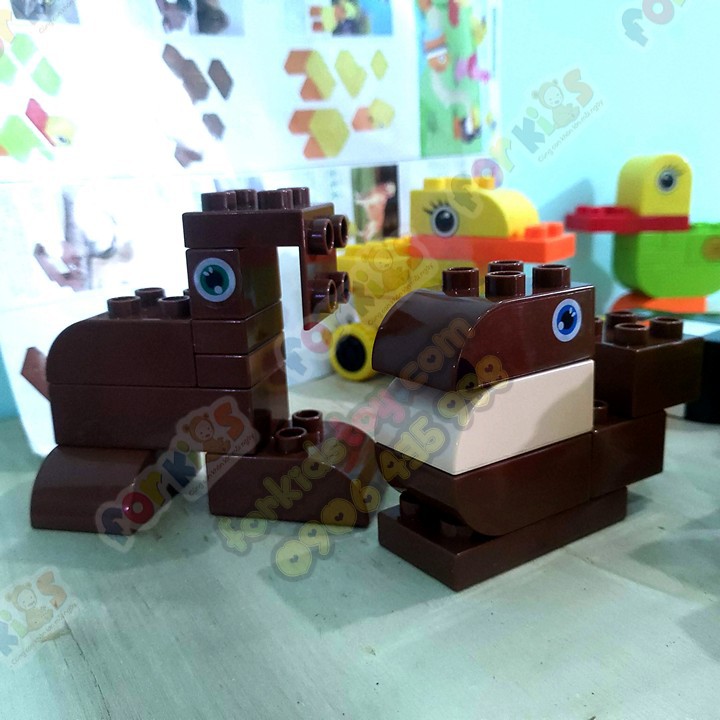 Mô hình lắp ráp con vật, Lắp ráp mô hình, 137 chi tiết công viên động vật, đồ chơi cho bé