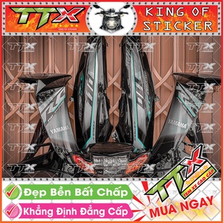 Tem Xe Sirius RC 110 Xám Đen Xanh - Tem Sirius Chỉ Xanh Lục Nền Đen Siêu Đẹp - Mẫu Team Sirius Xám Đen Xanh (s015-A6)