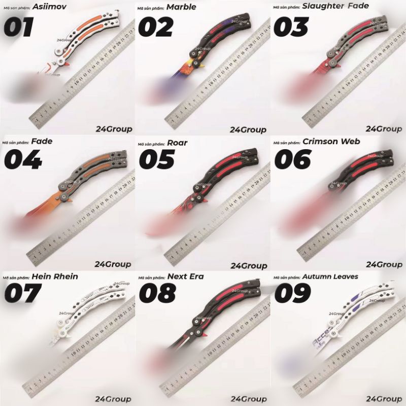 Đồ chơi trưng bày Csgo butterfly xoay tập múa kim loại cực bền