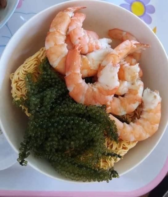 20 bịch mỗi bịch 100gr rong nho tách nước (2kg rong nho tách nước ngâm đc 6kg rong tươi