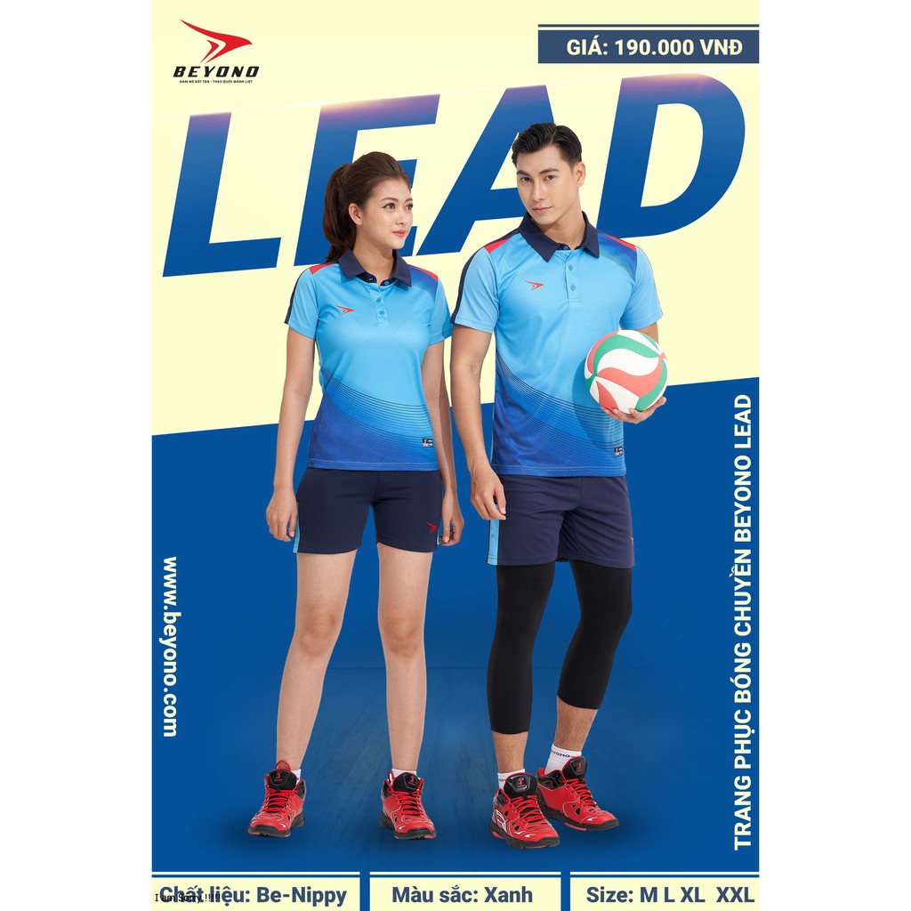 Bộ Quần Áo Thể Thao Nữ Beyono Lead - Đồ Bóng Chuyền, Cầu Lông, Tennis thiết kế cổ bẻ thời trang vải cao cấp thoáng mát