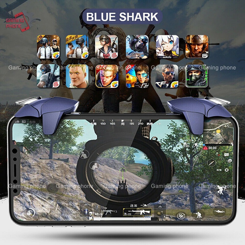 Nút bắn Pubg Blue Shark Phụ kiện chơi Game mobile trigger