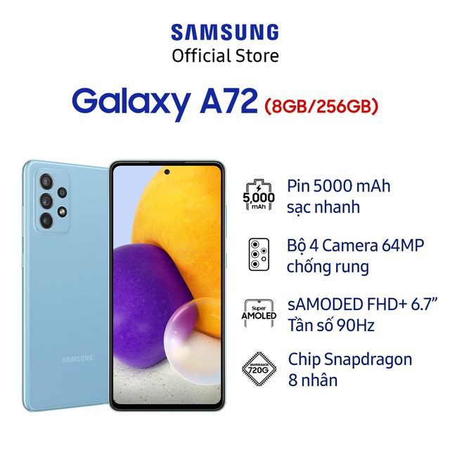 [Mã SKAMA07 giảm 8% đơn 250k]Điện Thoại Samsung Galaxy A72 (8GB/256GB) - Hãng Phân Phối Chính Thức | BigBuy360 - bigbuy360.vn