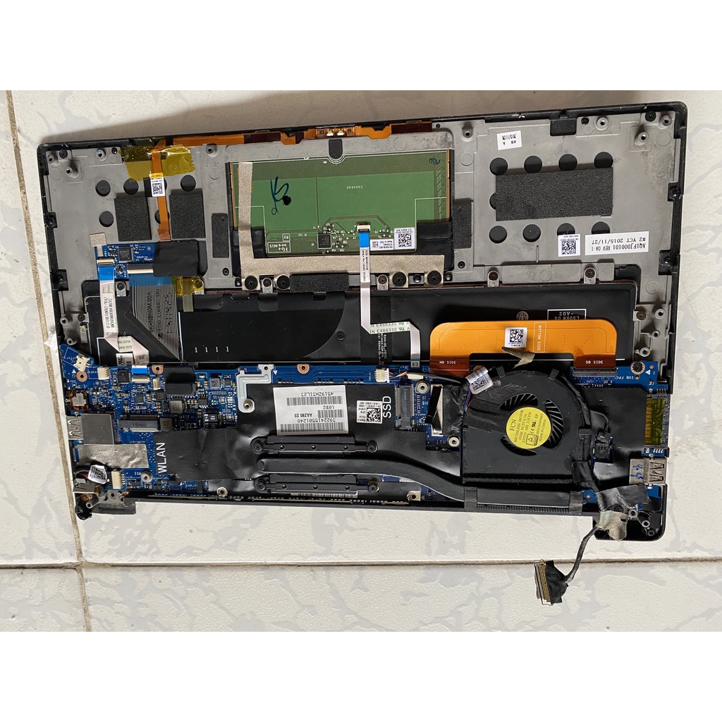 MÂN DƯỚI DELL XPS 13 9343 9350 9360 GỒM PHÍM, LOA, MẶT C,D, MẶT CHUỘT, MAIN I5, QUAT, TẢN, RẮC NGUỒN, CÁP MÀN HÌNH