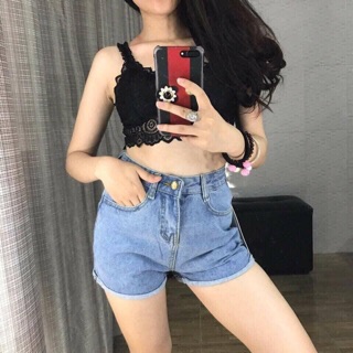 QUẦN SHORT JEAN GẬP GẤU