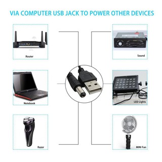 ⚡USB Barrel Male Connector Jack Power Cable Plug -1M (5V To DC 12V)