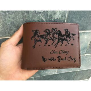 Ví nam da bò Khắc chữ theo yêu cầu