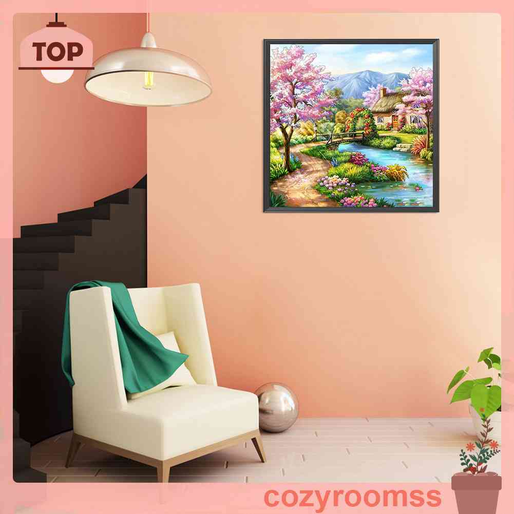 Tranh Đính Đá Kim Cương Toàn Bộ 5D DIY Hình Vẽ Vườn Đào