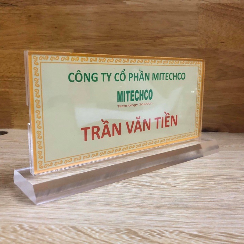 Biển Chức Danh Mica Tiêu Chuẩn Cao 120x Ngang 240mm