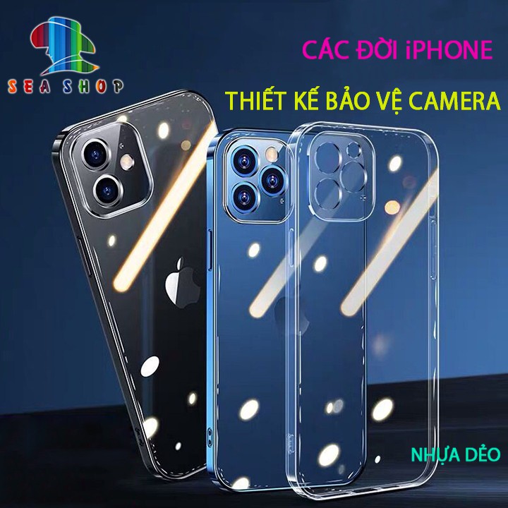 Ốp lưng iPhone NHỰA DẺO, bảo vệ Camera - iPhone 6, 6S, 7, 7 Plus, SE2, 8, 8Plus, XS,11 Pro,12PRO MAX