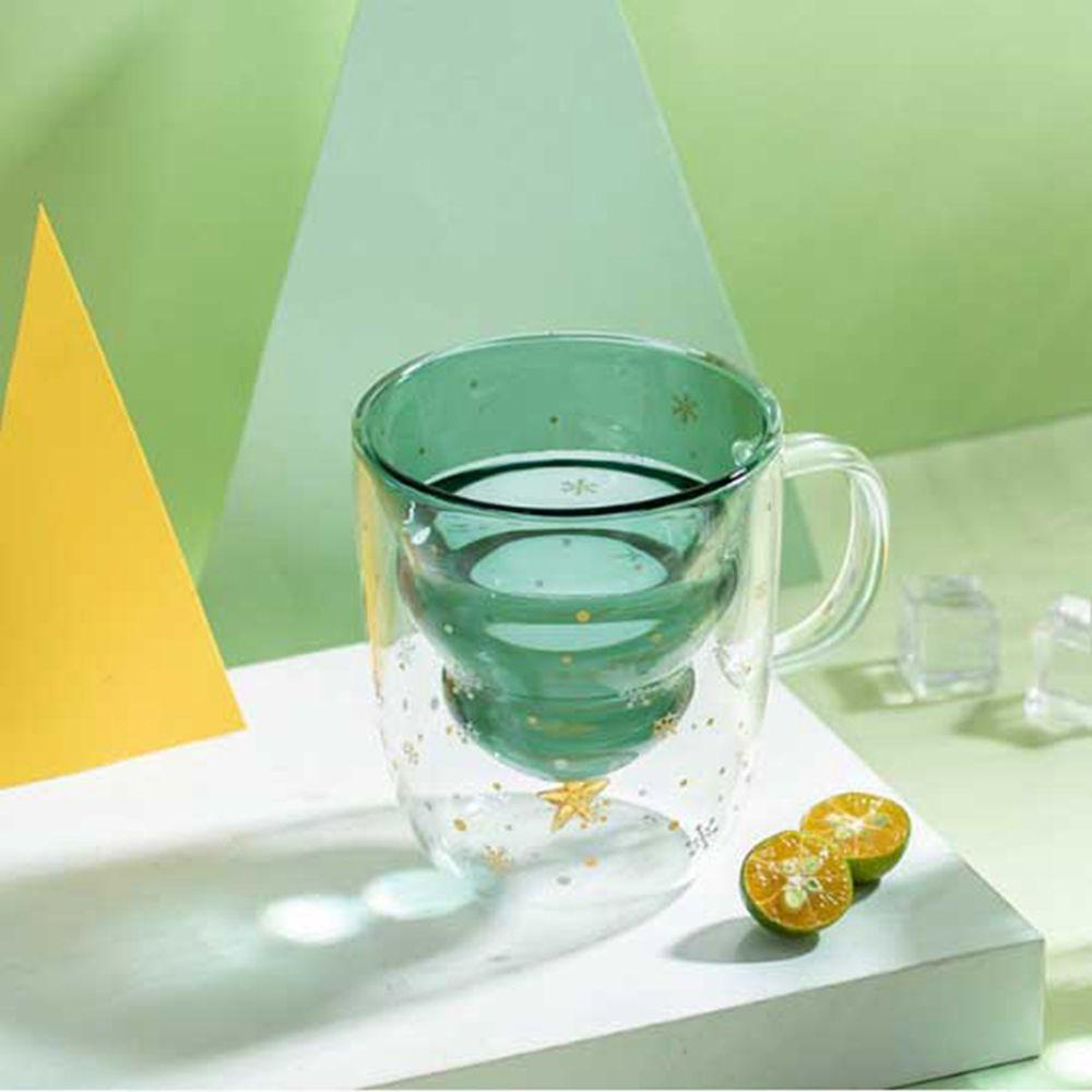 Cốc Thủy Tinh Uống Trà Cà Phê Hai Lớp Họa Tiết Bầu Trời Đầy Sao Có Nắp Đậy