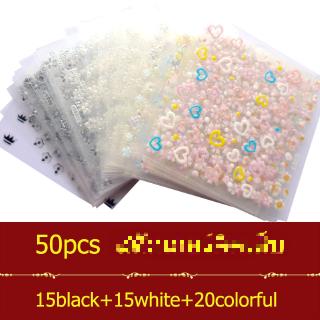 Bộ 50 phụ kiện 3d dán móng tay thời trang