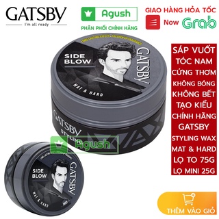 Sáp vuốt tóc nam nữ thơm tạo kiểu giữ nếp cứng chính hãng Gatsby Wax Mat Hard hộp 75g lọ mini 25g không bóng bết giá rẻ