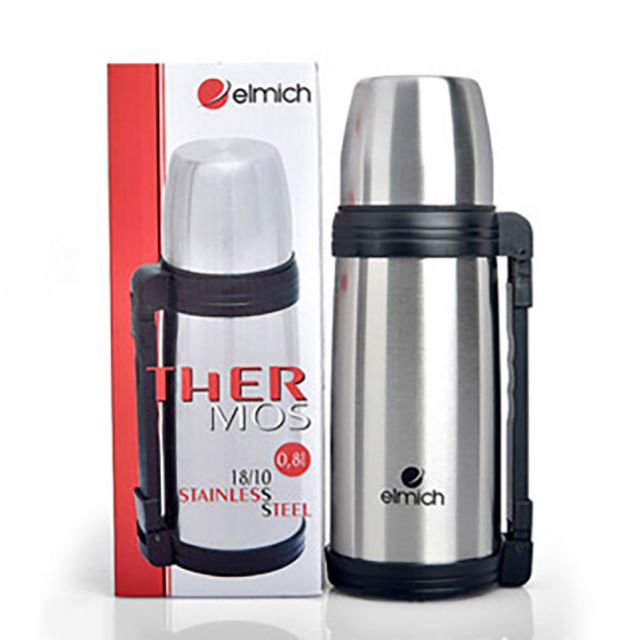 Bình giữ nhiệt 1000ml Inox 304 Elmich EL5209 có quai xách, kèm dây đeo xuất xứ CH Séc Châu Âu