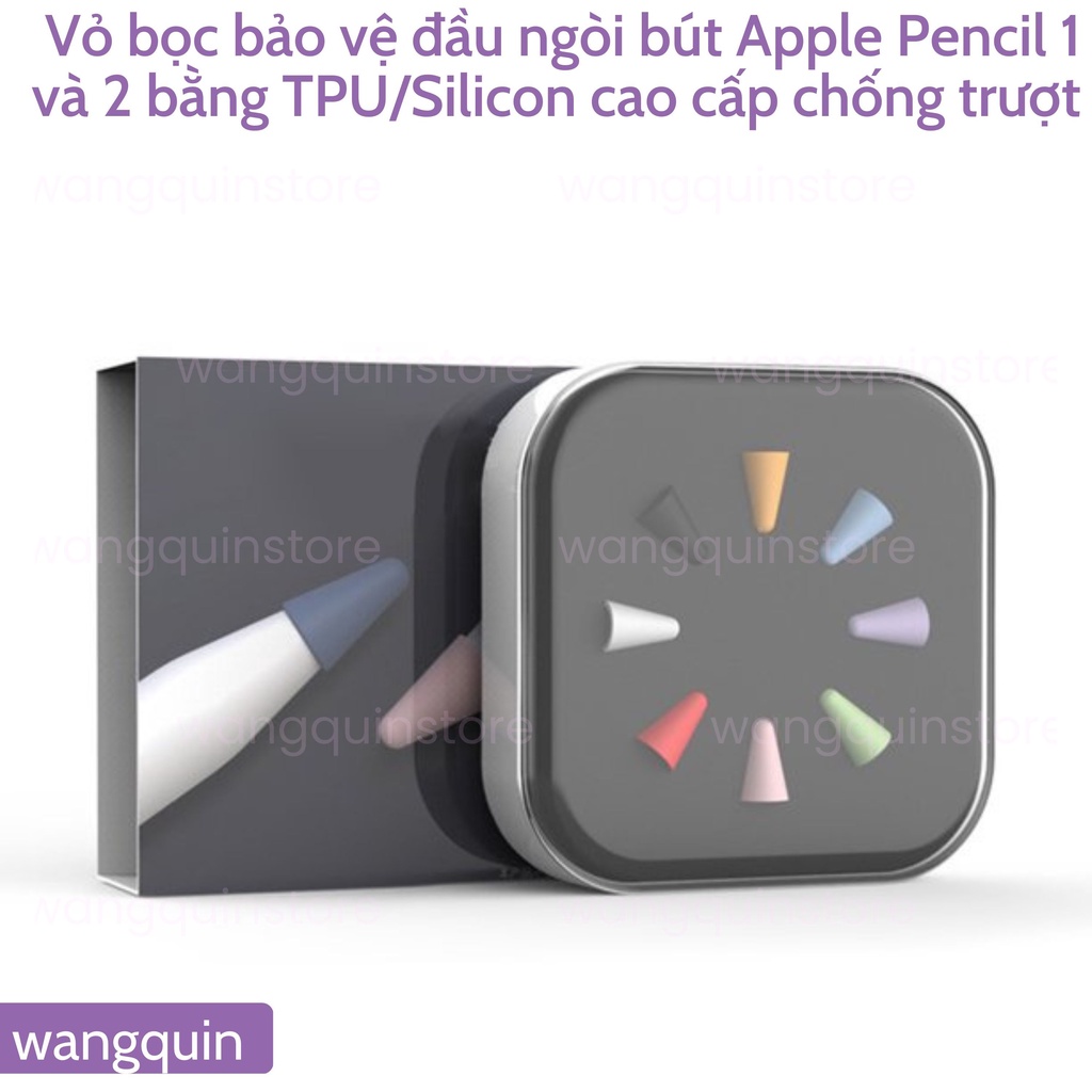 Bộ bọc ngòi Pencil 1 Pencil 2 Vỏ bảo vệ đầu ngòi bút cao cấp đủ màu bằng TPU silicone cao cấp chống trượt siêu mượt