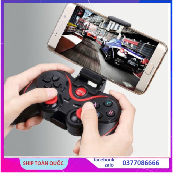 Tay Cầm Chơi Game X3/T3 Có Bluetooth Cho Smartphone, PC, Laptop, Android, IOS, Windows Có Giá Kẹp Điện Thoại