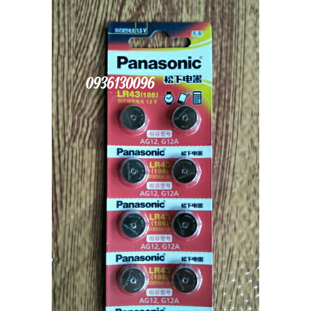 Vỉ 10 viên Pin LR43 panasonic - AG12