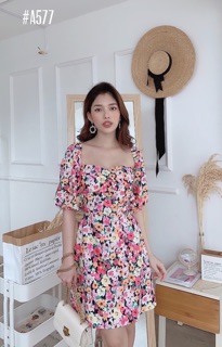 Đầm hoa mặc 2 kiểu