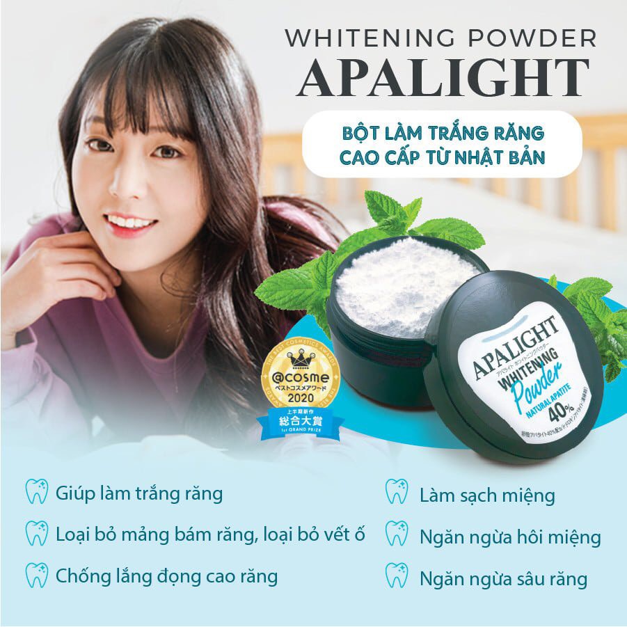 Bột trắng răng Apalight Nhật Bản