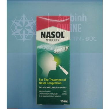 Chai xịt thông mũi, nghẹt mũi, xoang Nasol Spray Thái Lan 15ml