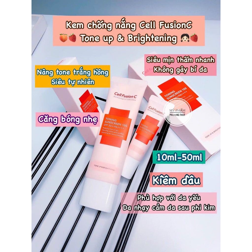 [màu Hồng] - Kem chống nắng CELL FUSION C TONING SUNCREEN 100 SPF 50+++