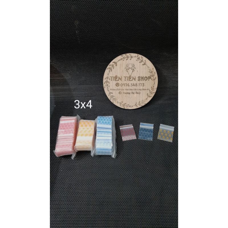 Gói 100c Túi zip mini họa tiết size 3x4cm