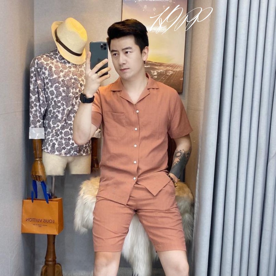 Bộ đũi Sơ mi cao cấp, chất đũi lạnh tự nhiên chống nhăn thoáng mát