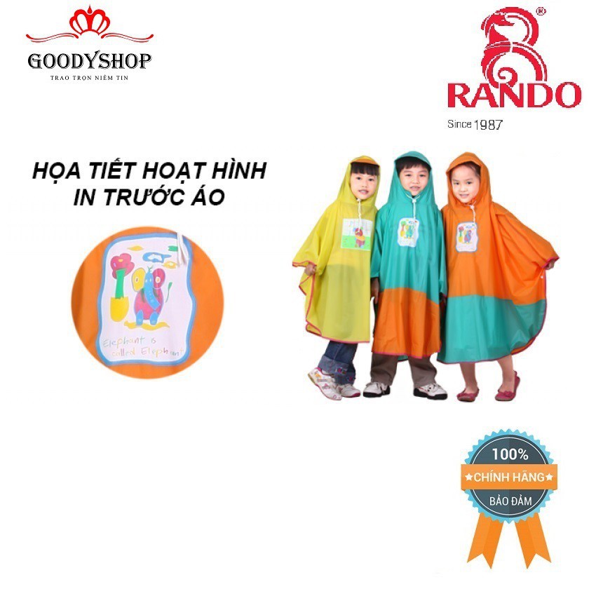 Áo mưa bướm trẻ em Rando Pocho dành cho các bé có độ tuổi từ  tương đương với các size từ số 1 đến 5