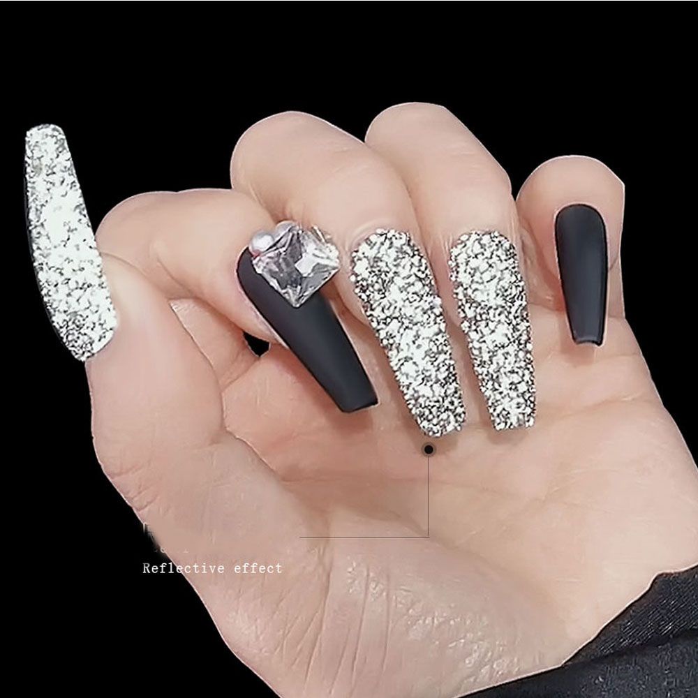 Tương Lai Đá Kim Cương Phản Quang Trang Trí Móng Tay Dễ Sử Dụng Thời Trang Cho Nữ|Nhấp Nháy