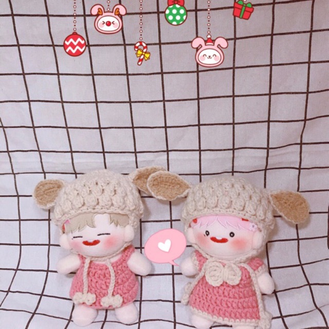 Mũ tai cừu cho doll 10cm,15cm,20cm