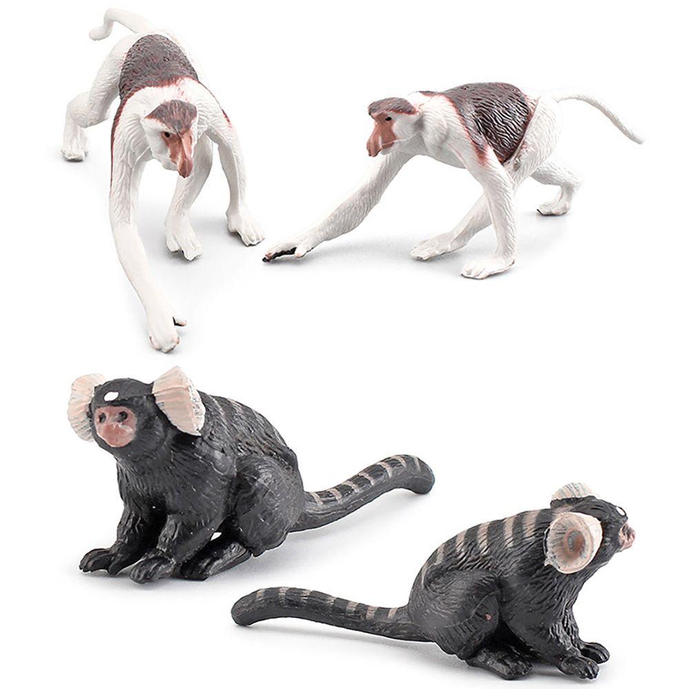 Bộ 10 Đồ trang trí Khỉ Gibbon Marmoset Bonobo Sống Động Như Thật