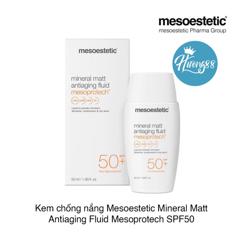 Kem Chống Nắng Mesoestetic Mesoprotech Mineral Matt Antiaging Fluid SPF50 50ml