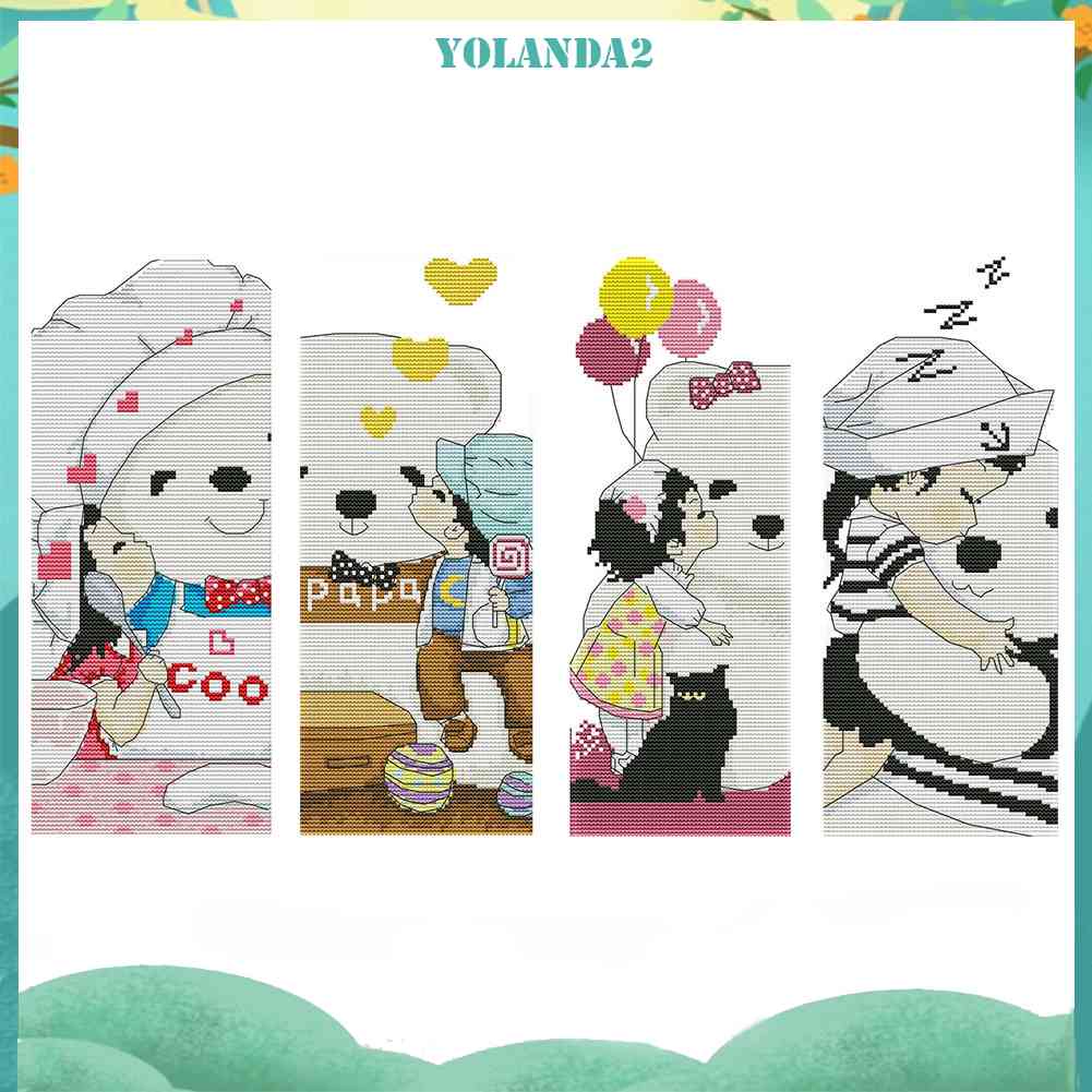 Bộ Tranh Thêu Chữ Thập Tự Làm 14CT Hình Hoạt Hình Xinh Xắn