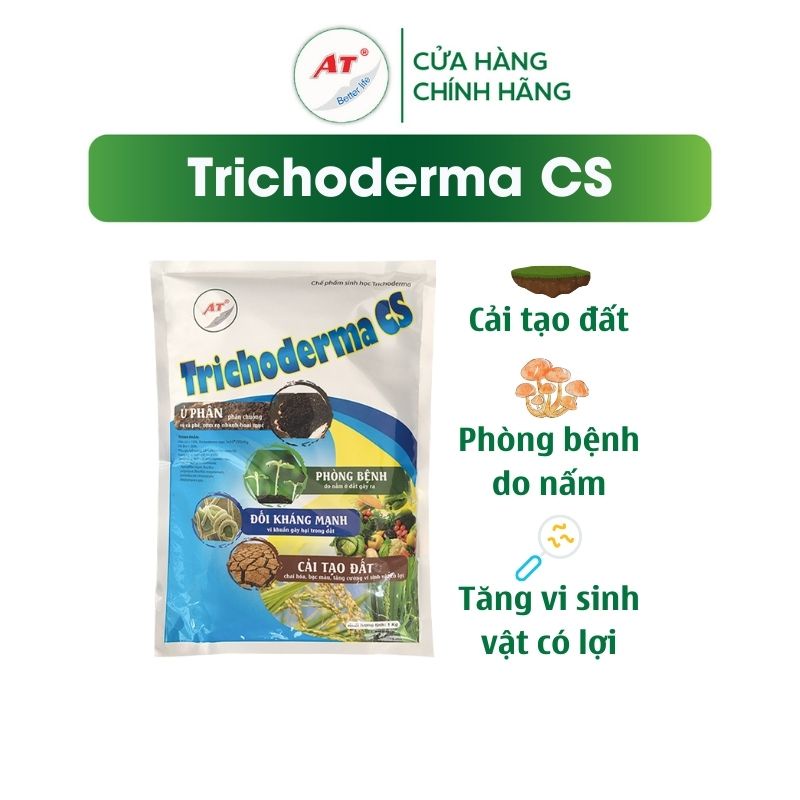 Trichoderma Bacillus CS AT nấm đối kháng ủ phân chuống, phân xanh, vỏ cà phê, rơm rạ, tưới cải tạo đất, hạn chế nấm bệnh