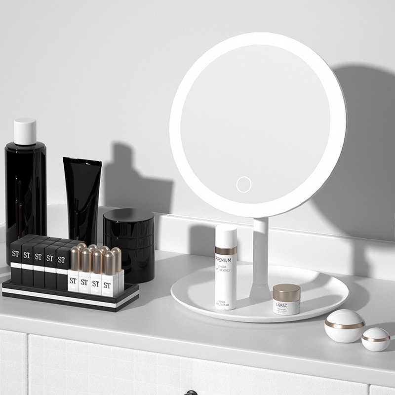 Gương Trang Điểm Có Đèn Led Cảm Ứng 3 Chế Độ Ánh Sáng Hàng nhập khẩu, Gương MakeUp Tròn Hai Màu Trắng Và Hồng Phấn | BigBuy360 - bigbuy360.vn