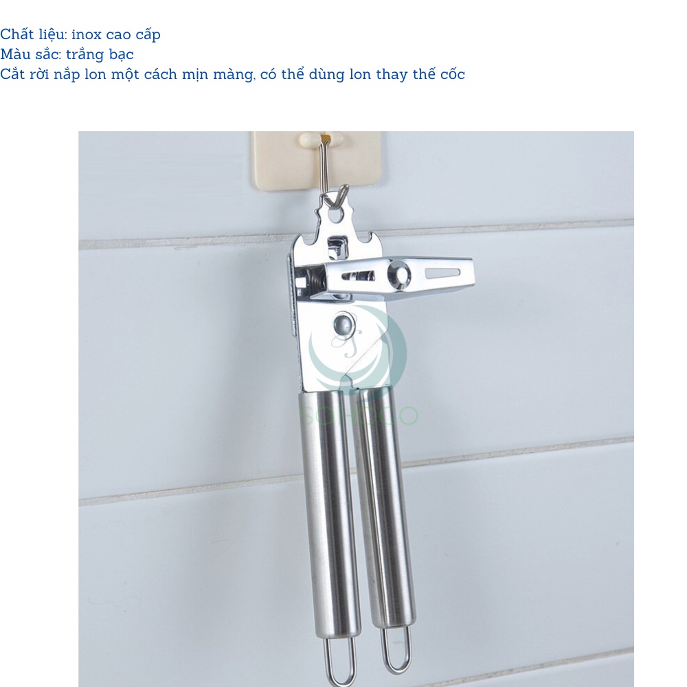 &quot;Dụng cụ mở nắp lon khui hộp / bia đa năng chất liệu inox tay cầm chống trượt 20.5x7.5cm&quot;