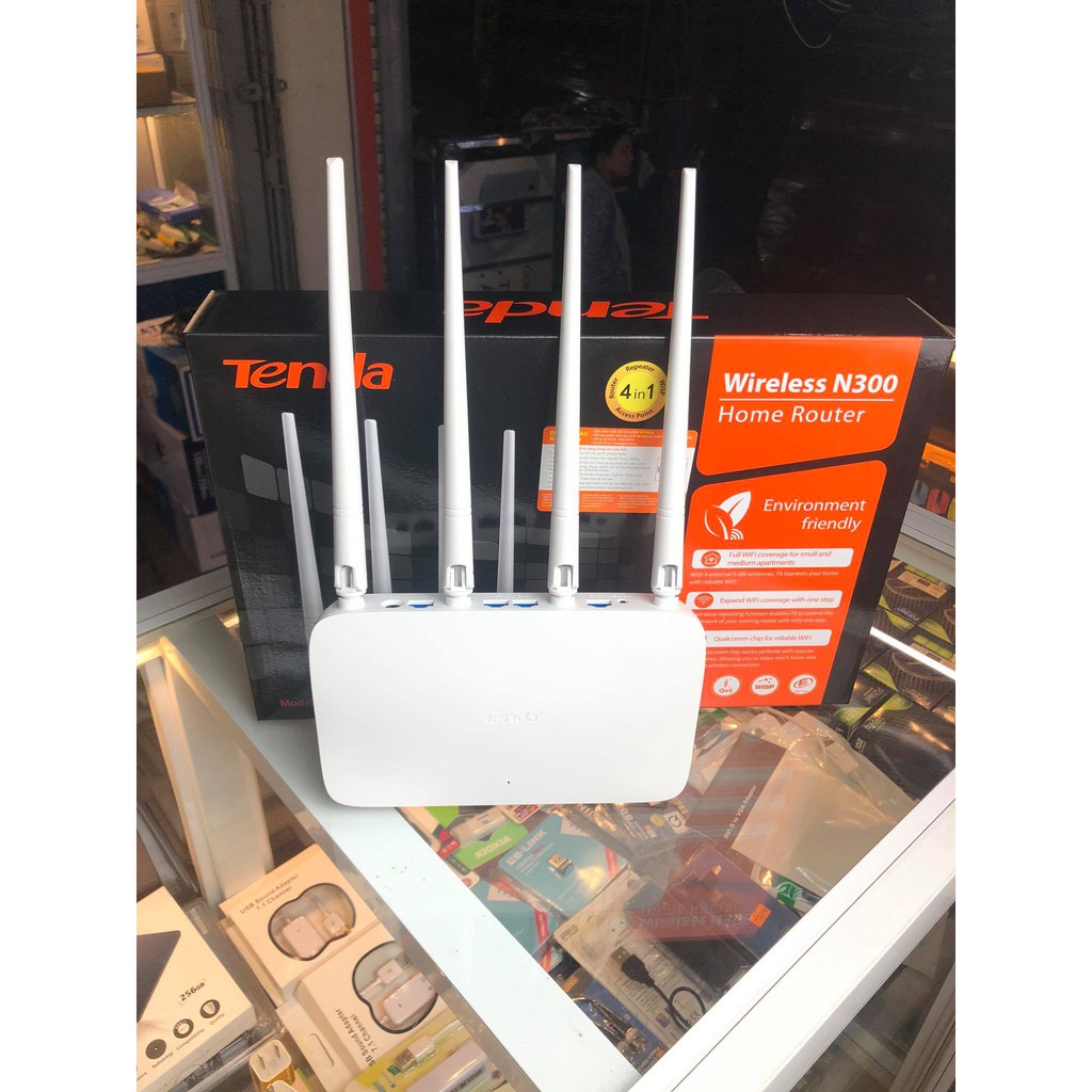 Phát Wifi Tenda F6 300Mbps 4 anten, Router Wifi 4 Râu