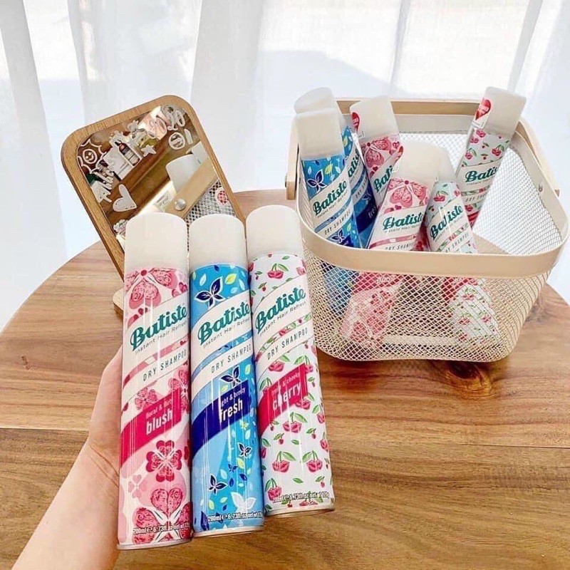 Dầu gội khô BATISTE⚡làm sạch tóc nhanh chóng⚡cứu tinh cho những ngày bận rộn không kịp gội đầu