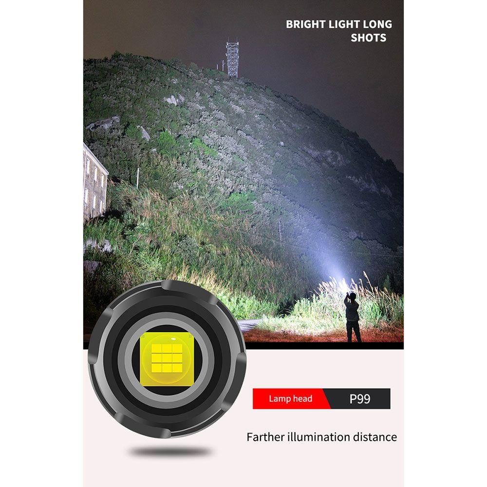 Đèn Pin Xhp160 Siêu Sáng Màn Hình LED Sạc USB Tiện Dụng