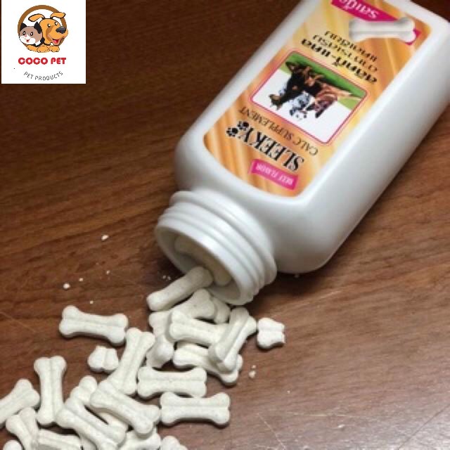 Canxi Thái Sleeky Cho Chó Mèo - Viên Nhai Bổ Sung Canxi, Vitamin Cho Chó Mèo Vị Bò, Gà